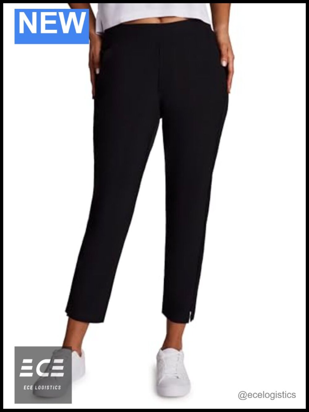 RBX Women's Ankle Pant Quick Drying Lightweight Stretch Woven Flat-Front